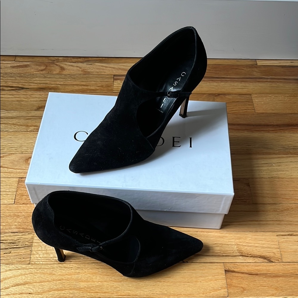 Casadei Black Heels Elegant Pointed Toe